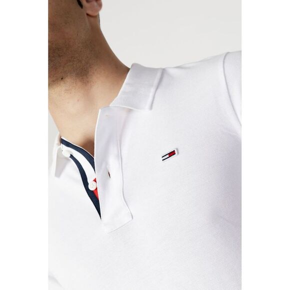 Tommy Hilfiger Jeans White Cotton Polo Men's Shirt - Picture 5 of 5